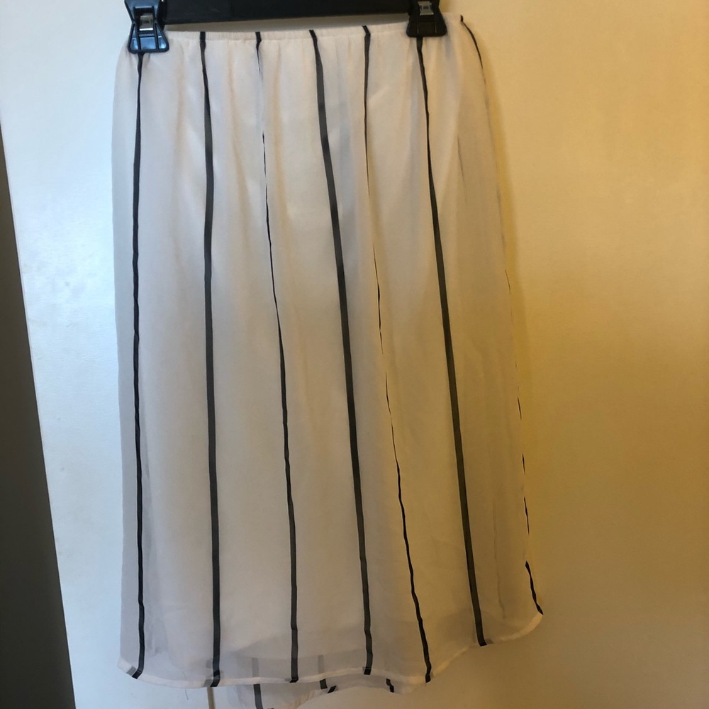 TOBI strapless white and navy striped dress